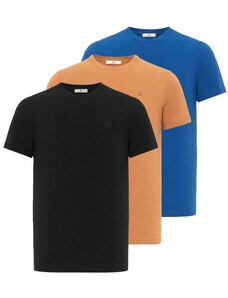 Daniel Hills Marškinėliai mėlyna / ruda / juoda