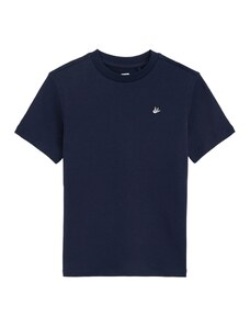 WE Fashion Marškinėliai tamsiai mėlyna / juoda / balta