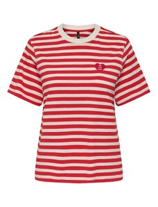 ONLY Marškinėliai ryškiai raudona / balta