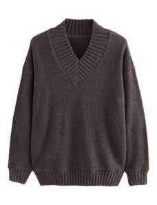 Next Megztinis be užsegimo šokolado spalva