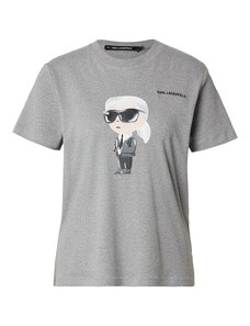 Karl Lagerfeld Marškinėliai šviesiai pilka / margai pilka / juoda / natūrali balta
