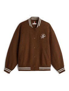 TOMMY HILFIGER Demisezoninė striukė ruda / balta