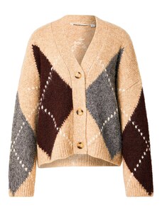 Noella Kardiganas 'Laiana' smėlio / šokolado spalva / margai pilka / balta