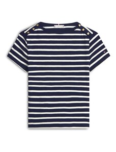 TOMMY HILFIGER Marškinėliai tamsiai mėlyna / balta