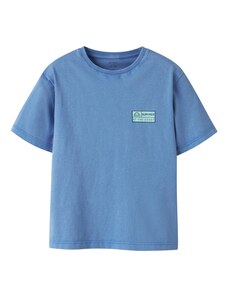 NAME IT Marškinėliai 'NKMFANDEL' safyro / dangaus žydra / juoda