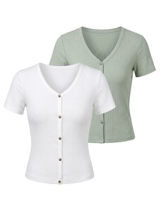 studioselect Kardiganas 'Elna' mėtų spalva / balta