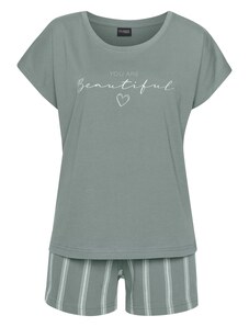 VIVANCE Pižama 'Dreams' žalia / balta