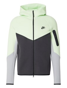 Nike Sportswear Džemperis 'Tech Fleece' žaliosios citrinos spalva / pilka / tamsiai pilka