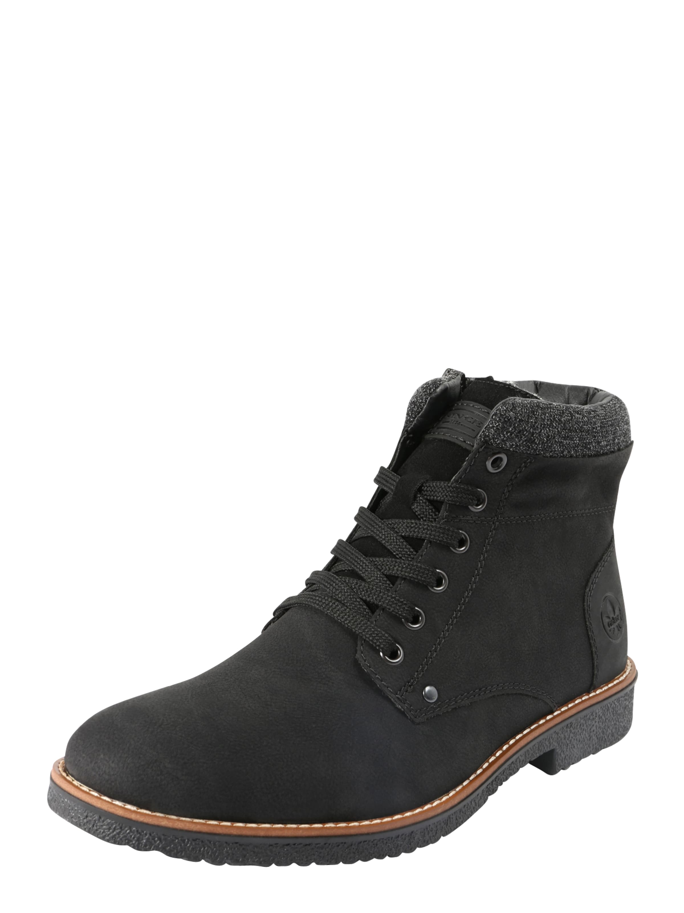 Rieker Auliniai batai su raišteliais antracito spalva / juoda