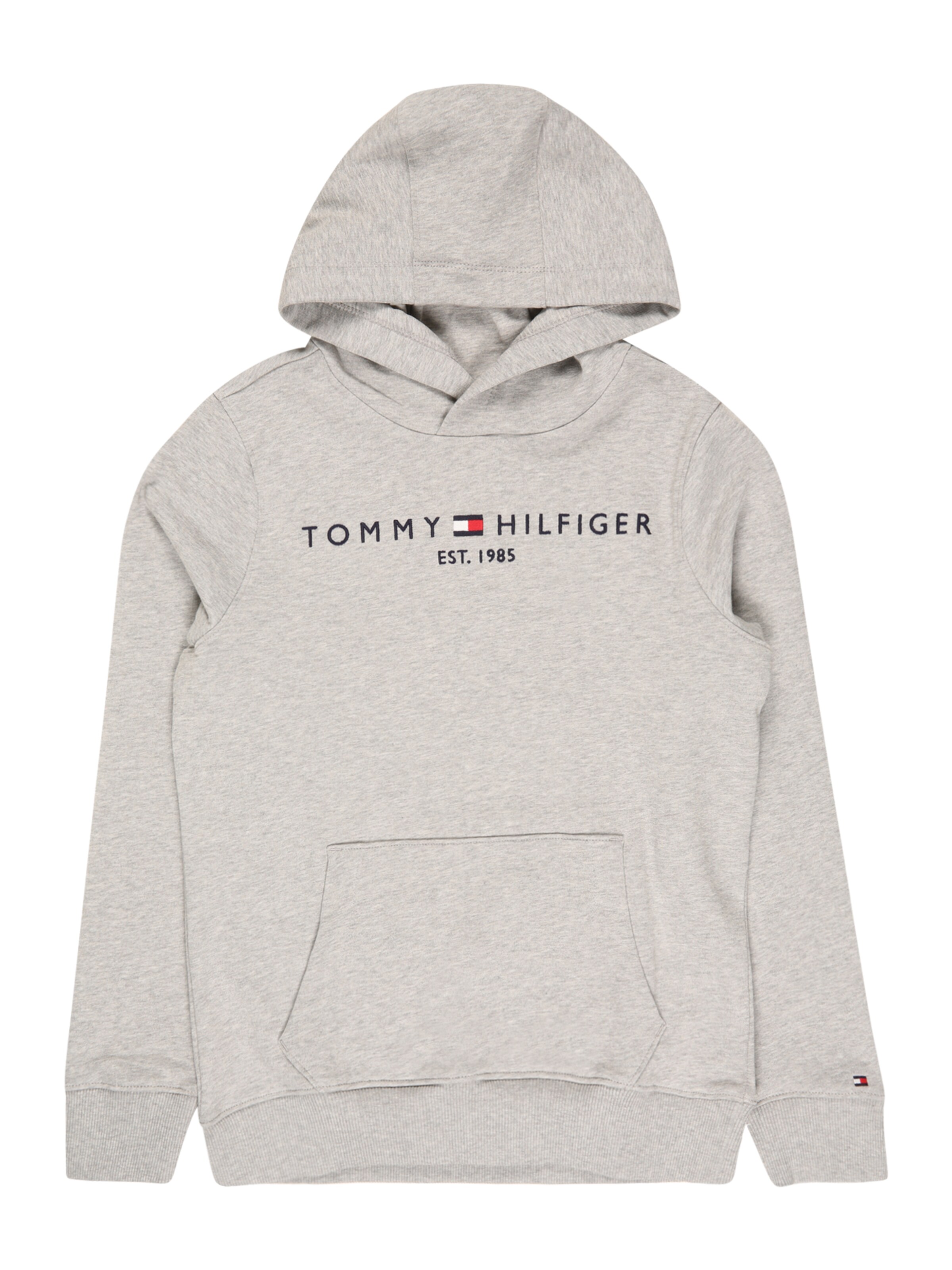 TOMMY HILFIGER Megztinis be užsegimo nakties mėlyna / margai pilka / šviesiai raudona / balta