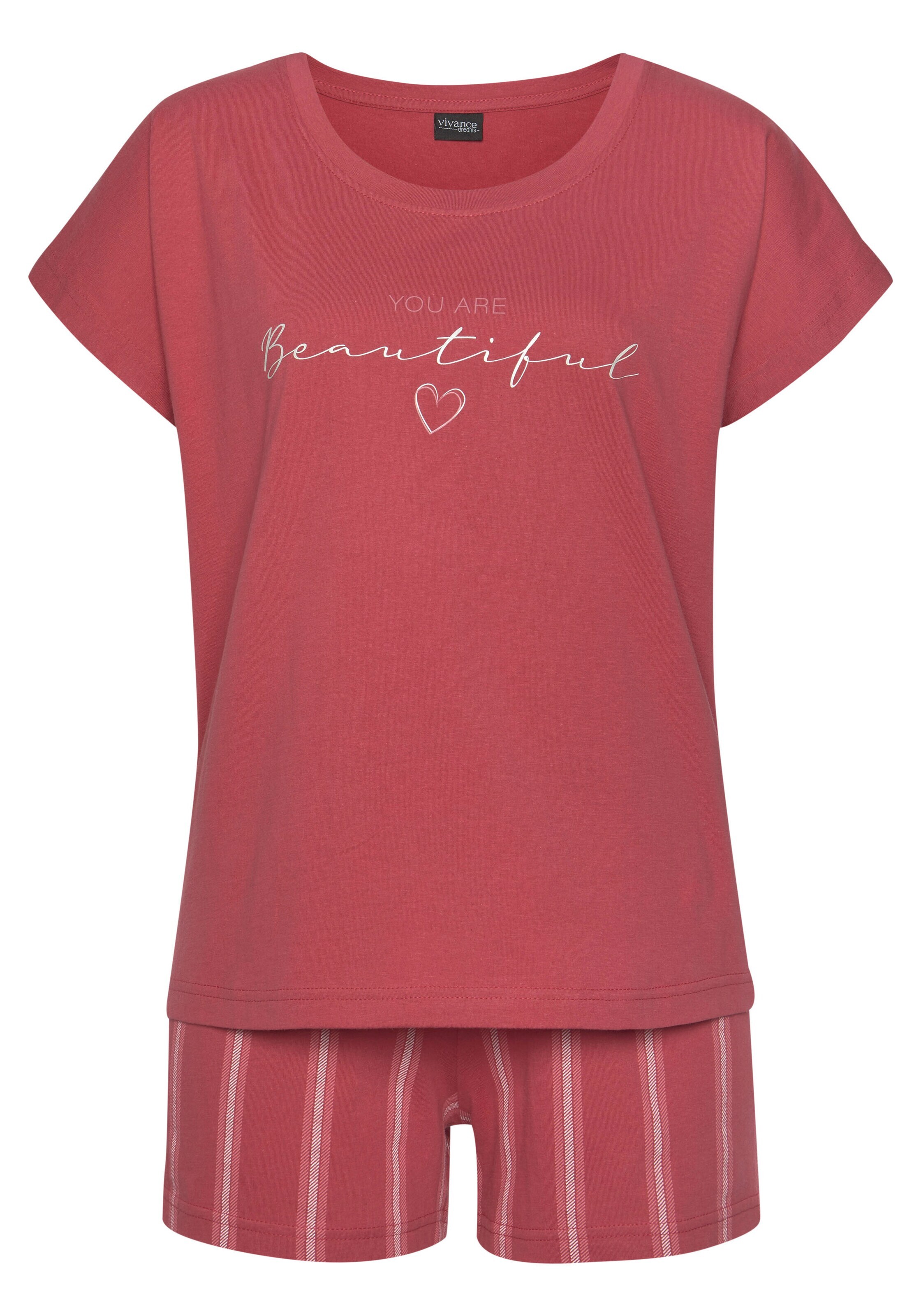 VIVANCE Pižama 'Dreams' rožinė / balta