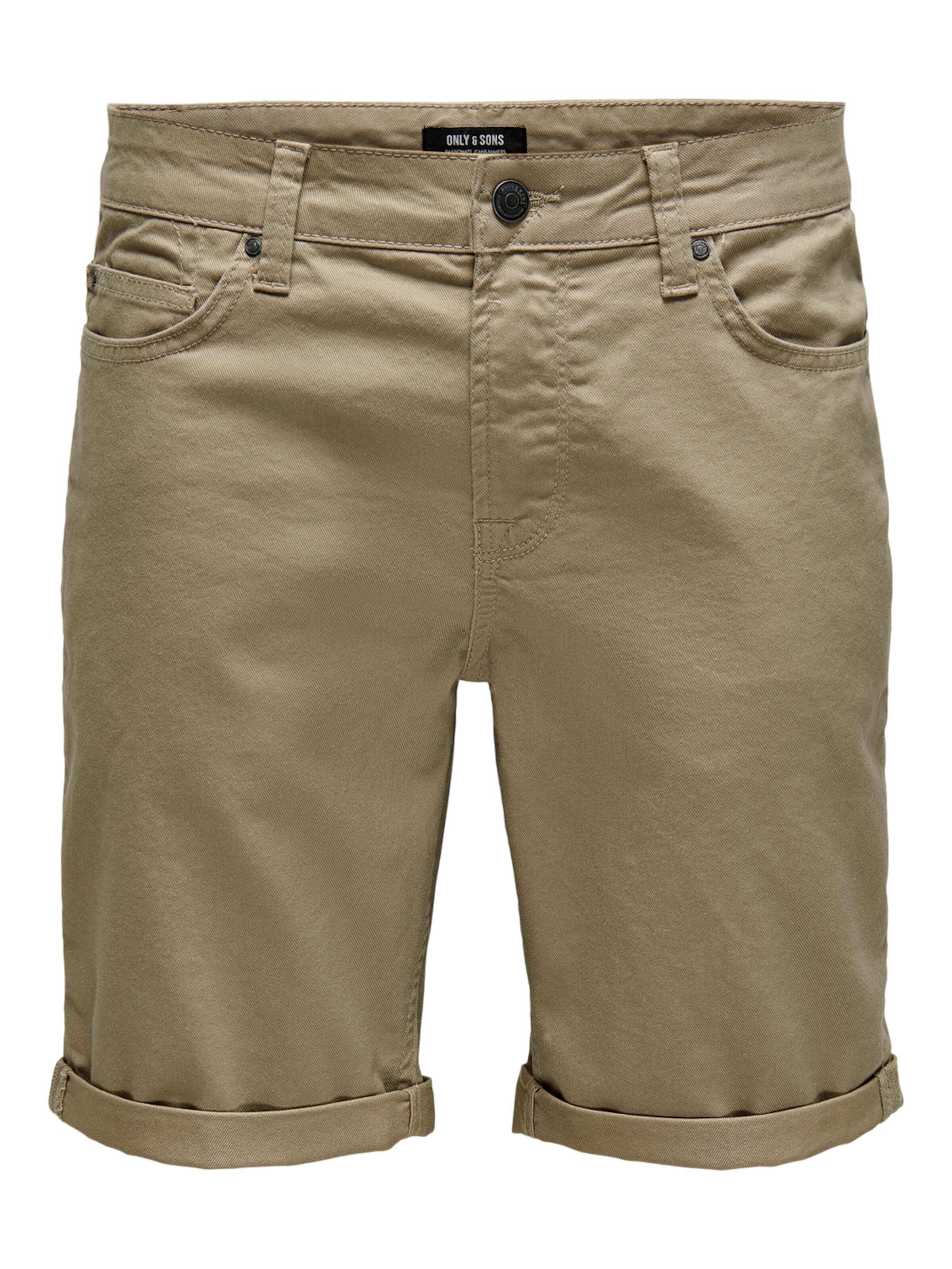 Only & Sons Kelnės 'Ply' tamsi smėlio