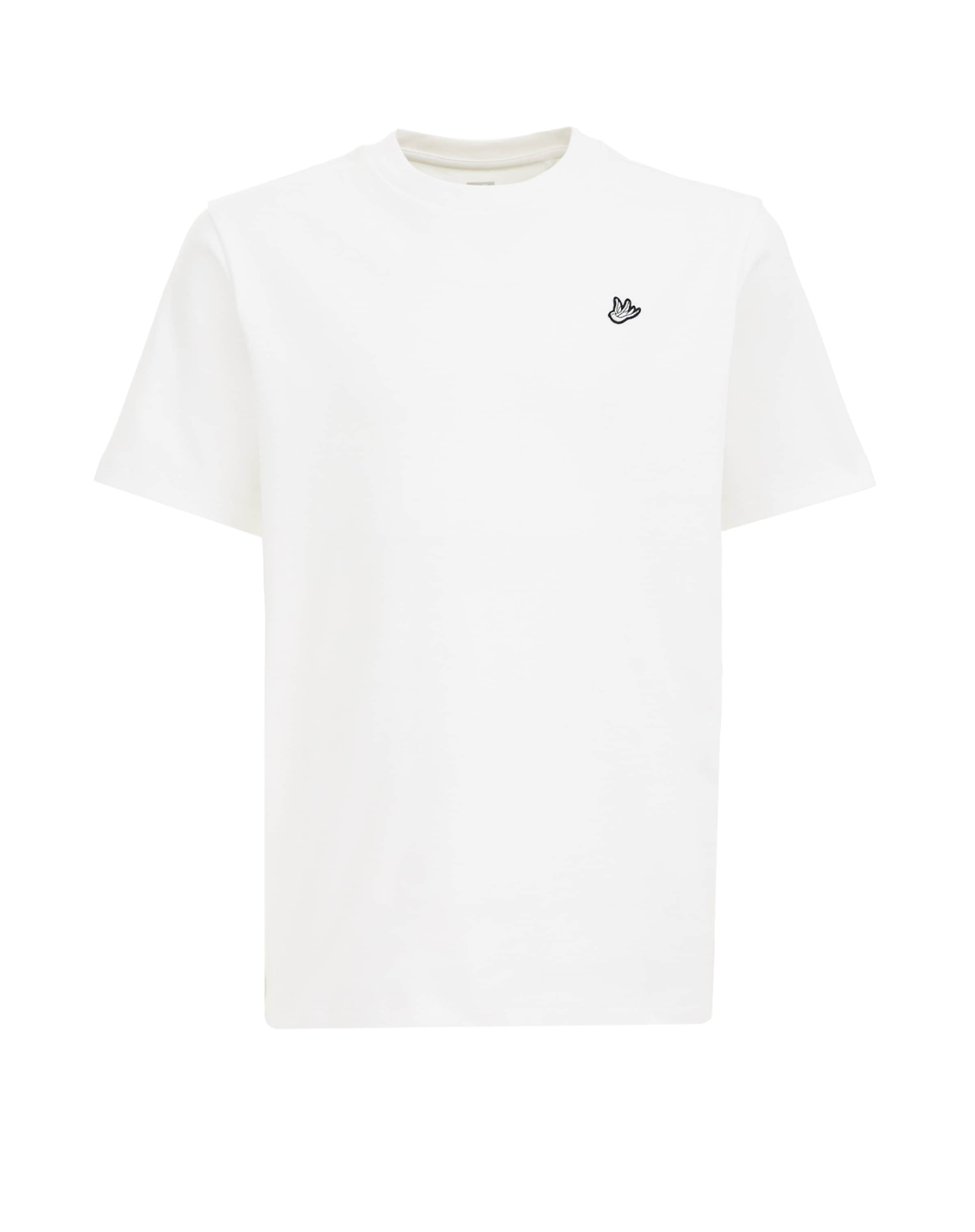 WE Fashion Marškinėliai juoda / balta