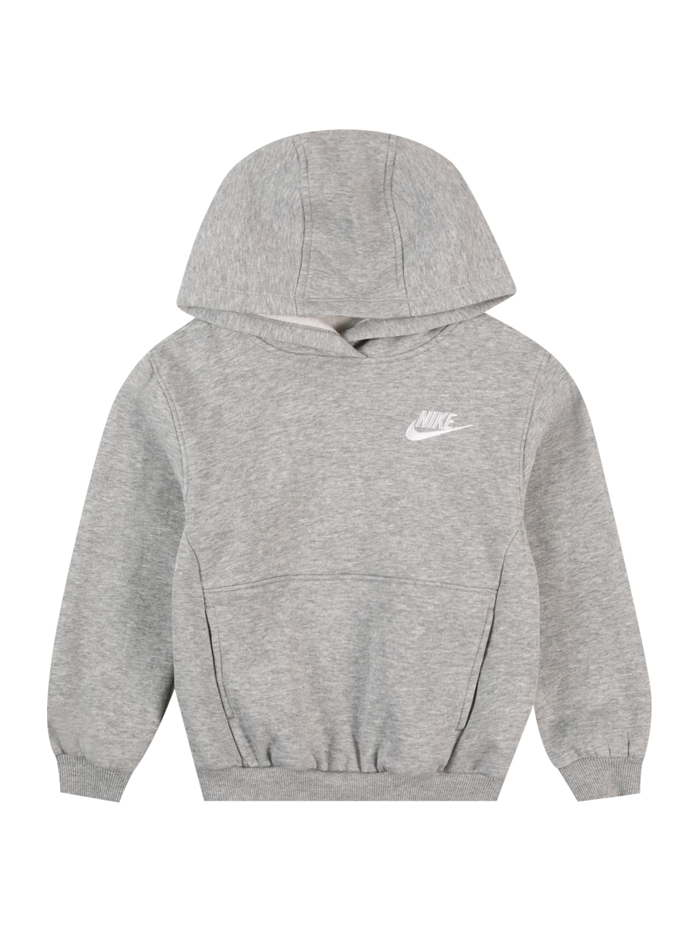 Nike Sportswear Megztinis be užsegimo 'CLUB FLEECE' margai pilka / balta