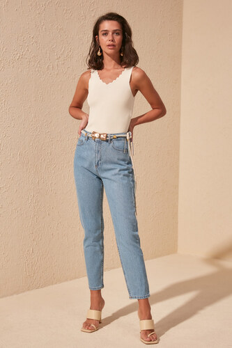 Trendyol Blue High Waist Mom Jeans 
