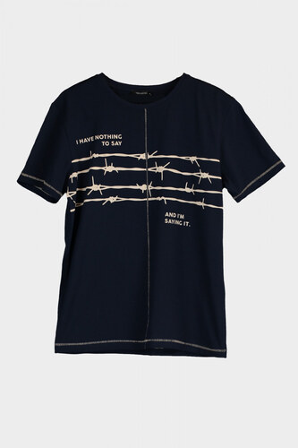 Trendyol Navy Men Printed T-Shirt 