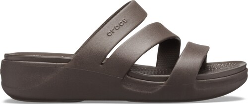 crocs monterey strappy wedge black