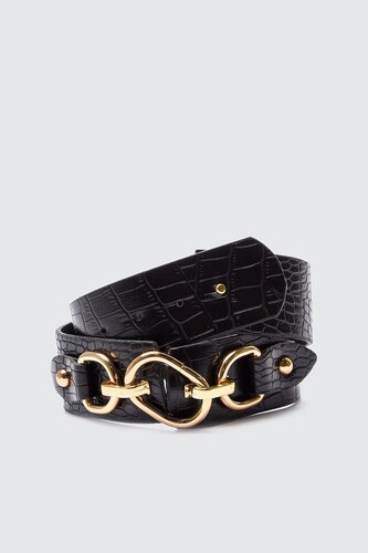 black buckle waist belt