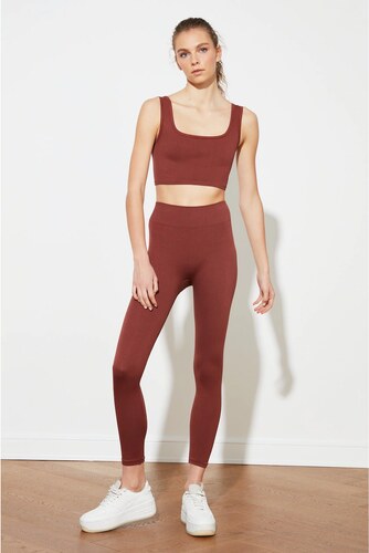 Trendyol Brown Seamless Ribbed Sport 