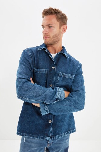 Double Pocket Denim Shirt Jacket 