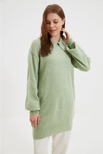 Trendyol Green Polo Collar Pearl 