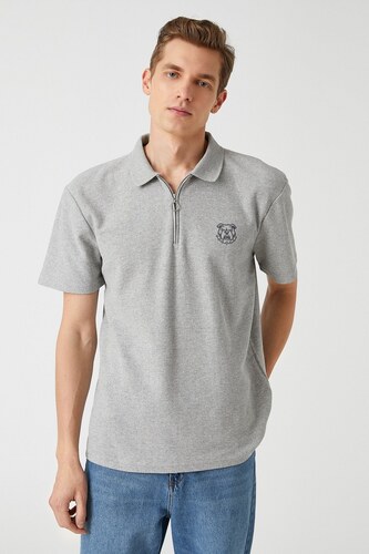 zip collar polo