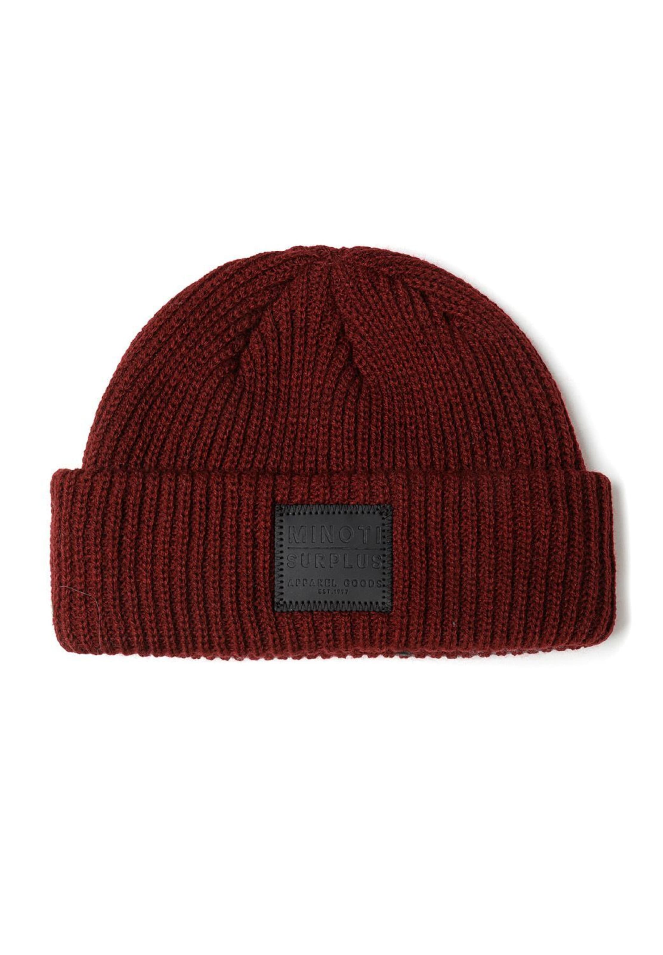 MINOTI Megzta kepurė vyšninė spalva / juoda