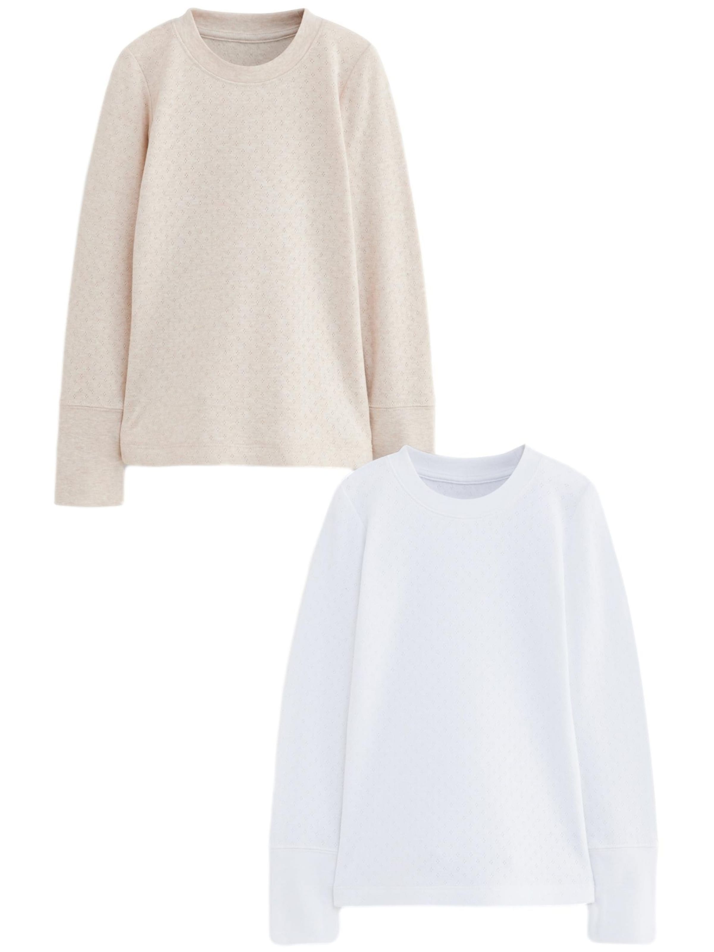 Next Apatiniai marškinėliai smėlio spalva / balta