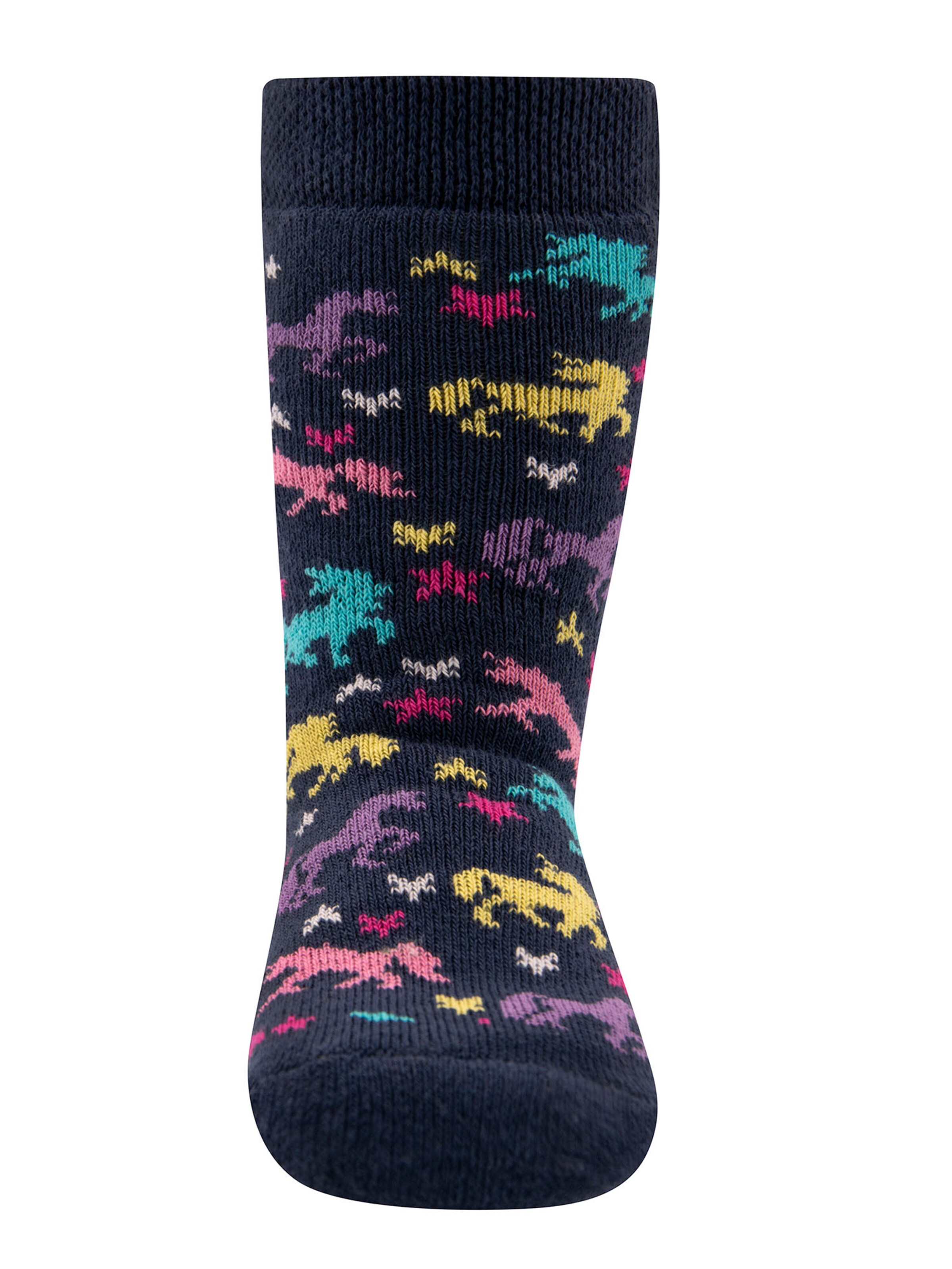 EWERS Kojinės 'Einhorn' mėlyna / nakties mėlyna / koralų splava / tamsiai oranžinė
