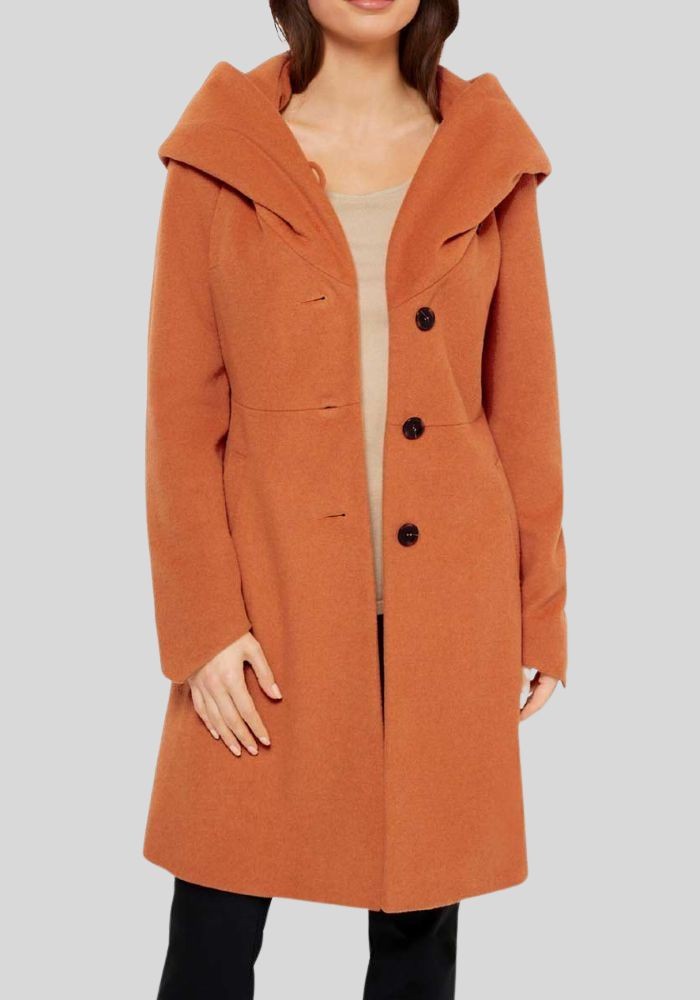 Oranžinis vilnonis paltas : Dydis - 34