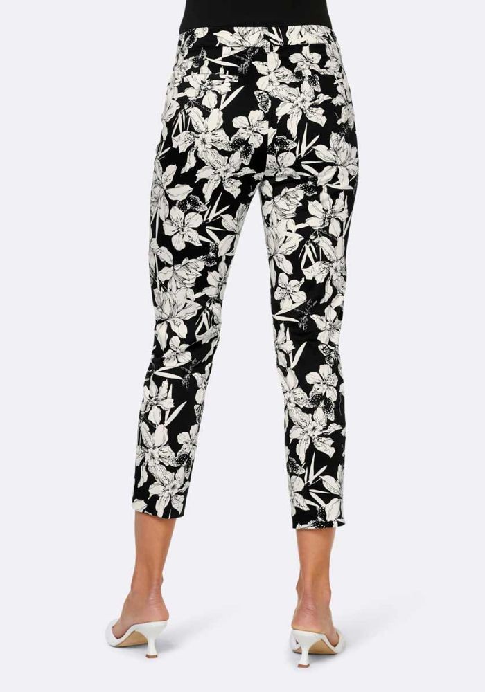 Juodos gėlėtos kelnės "Carro" : Dydis - 38