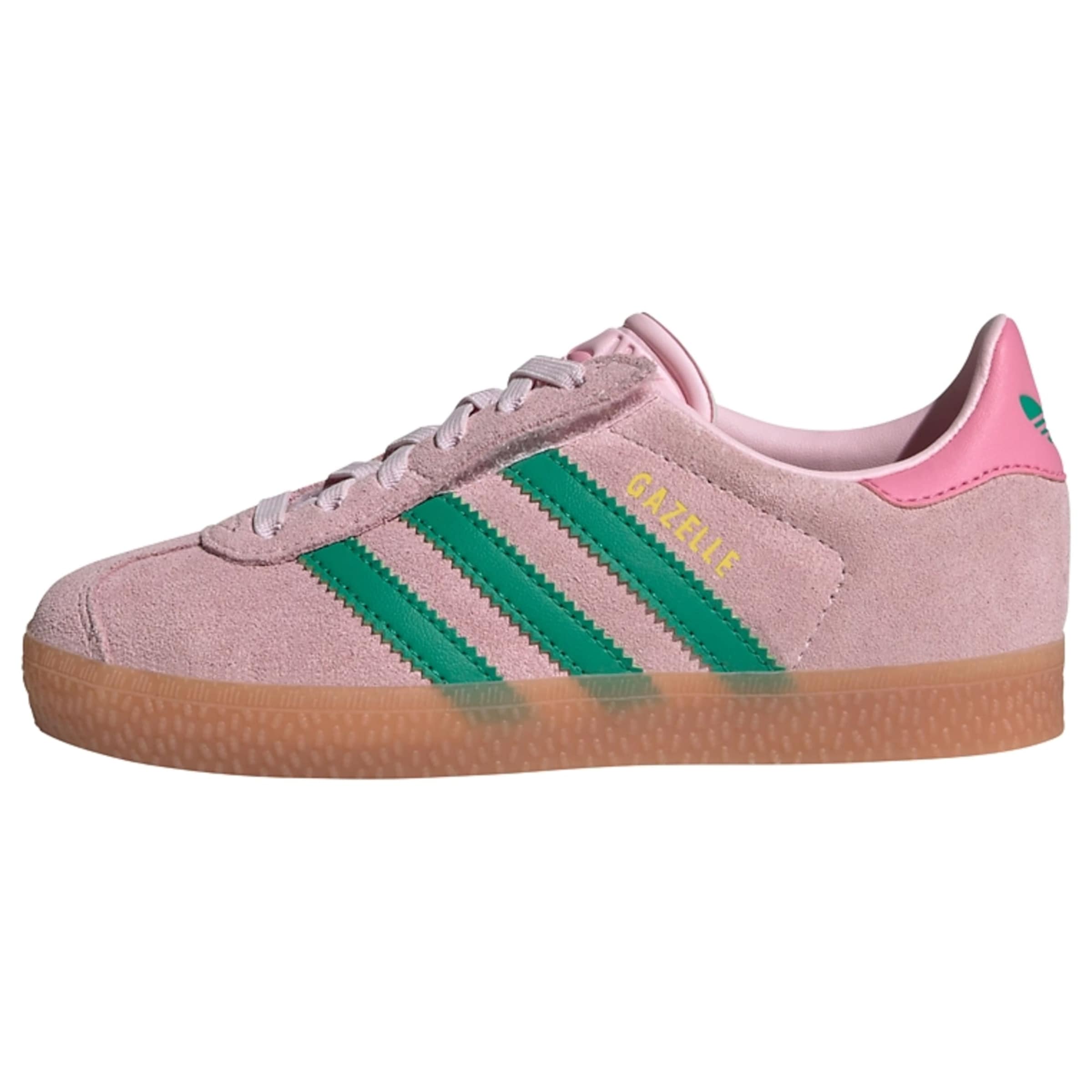 ADIDAS ORIGINALS Sportbačiai 'Gazelle' žalia / rožių spalva / ryškiai rožinė spalva