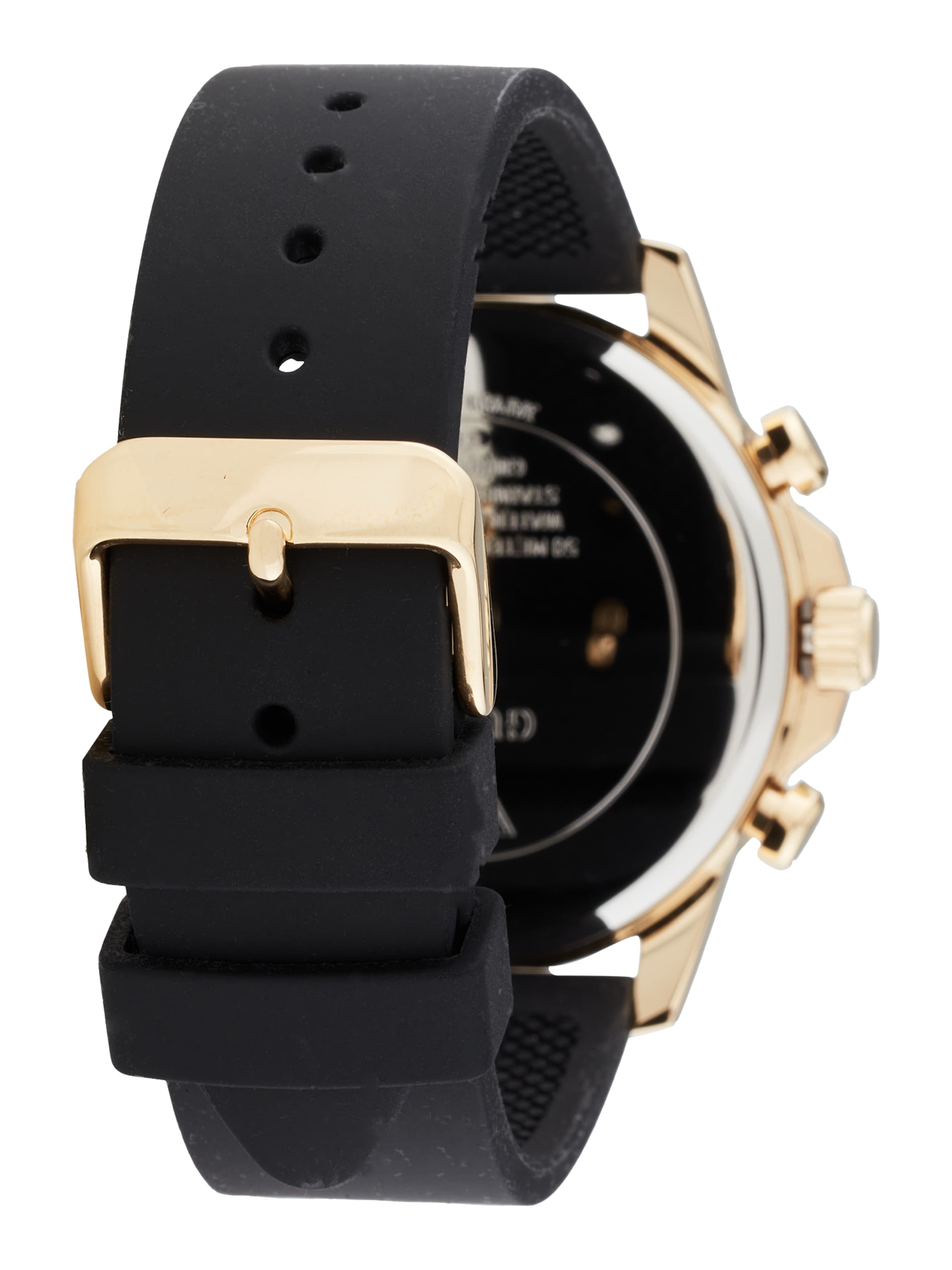 GUESS Analoginis (įprasto dizaino) laikrodis 'Walker' auksas / šviesiai pilka / juoda