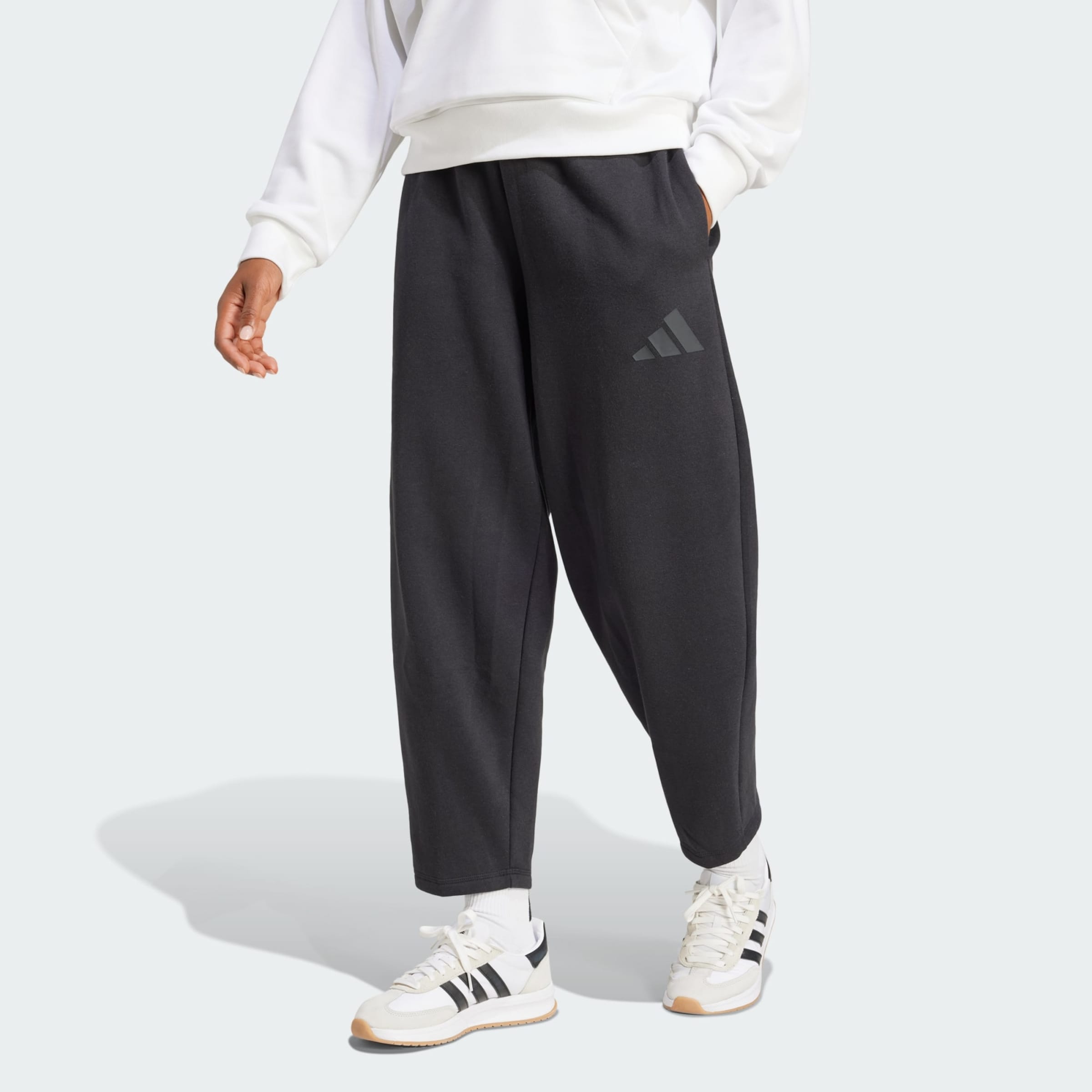 ADIDAS SPORTSWEAR Sportinės kelnės 'Essentials' pilka / juoda