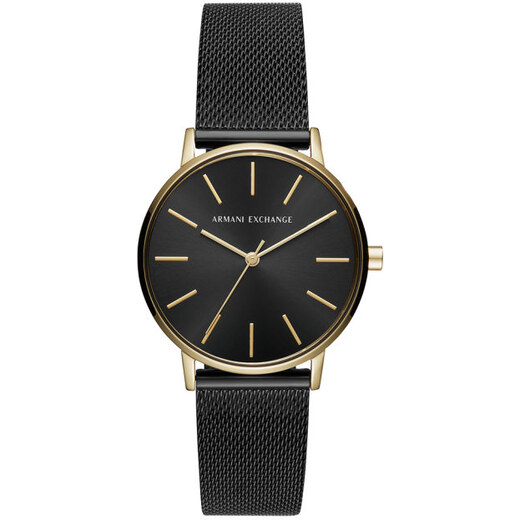 mens leather armani watch