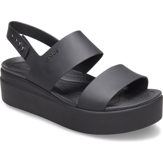 crocs brooklyn low wedge black