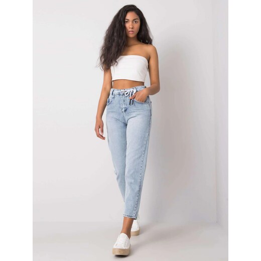 Fashionhunters Light blue mom fit jeans 