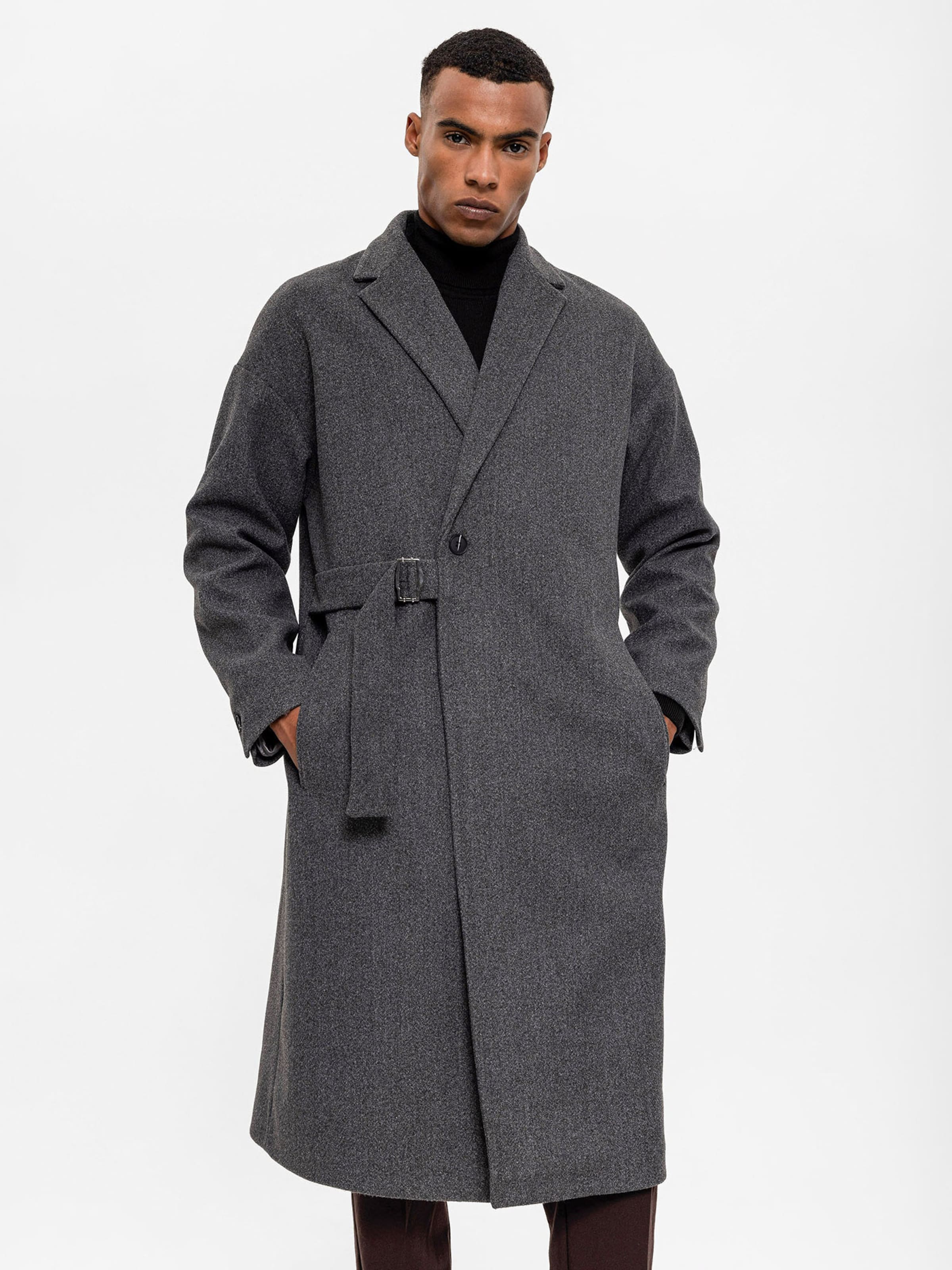 Antioch Demisezoninis paltas antracito spalva