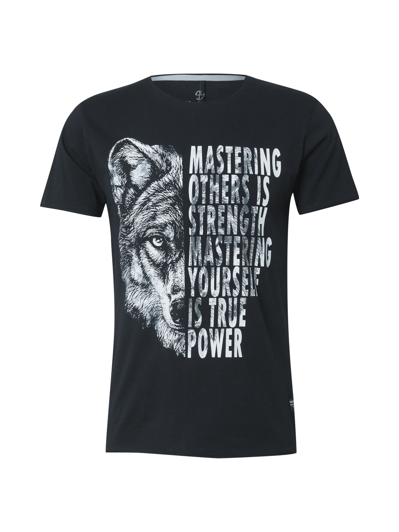 Key Largo Marškinėliai 'Mastering' pilka / juoda / balta