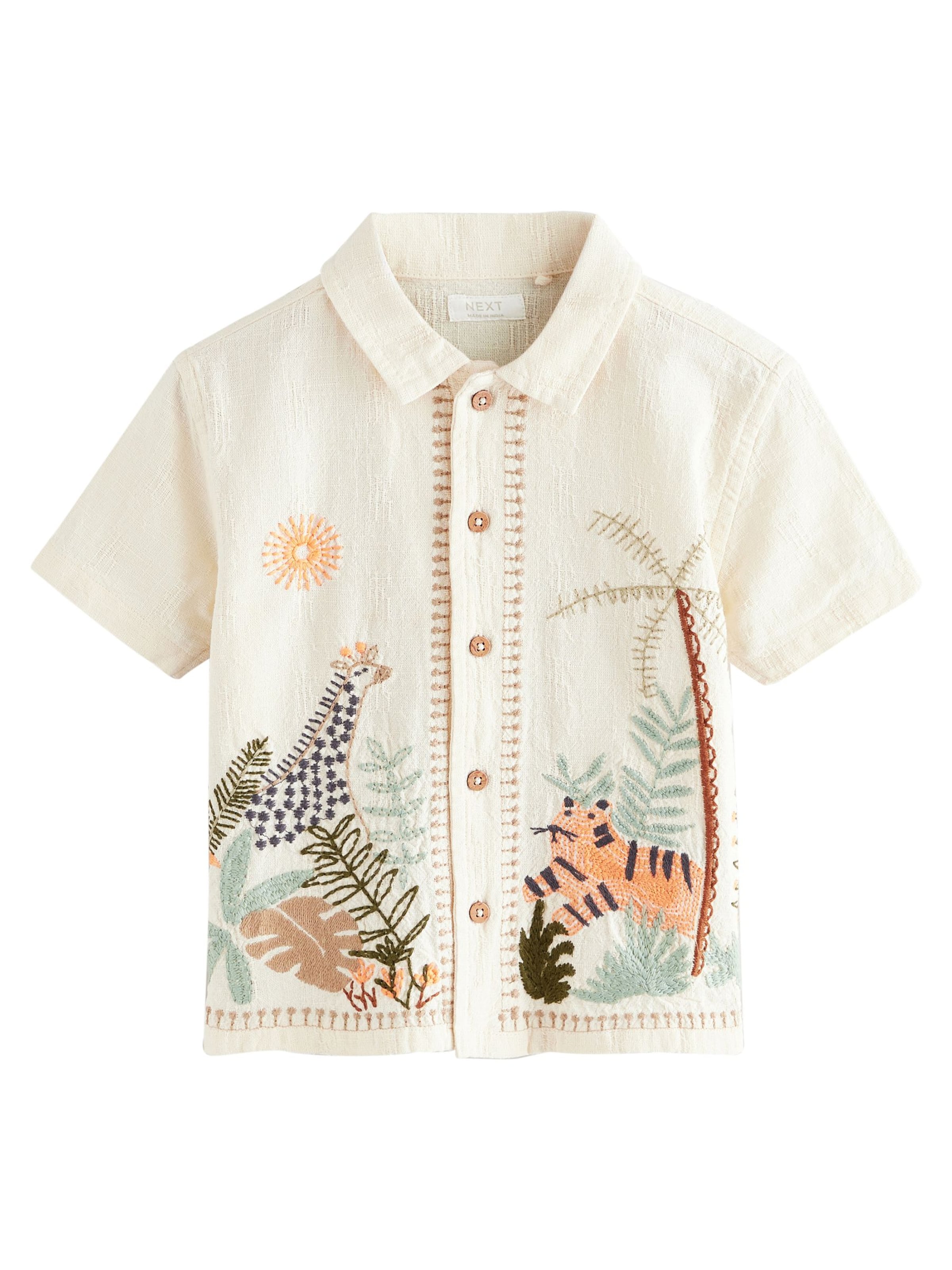 Next Marškiniai nebalintos drobės spalva / ruda / oranžinė