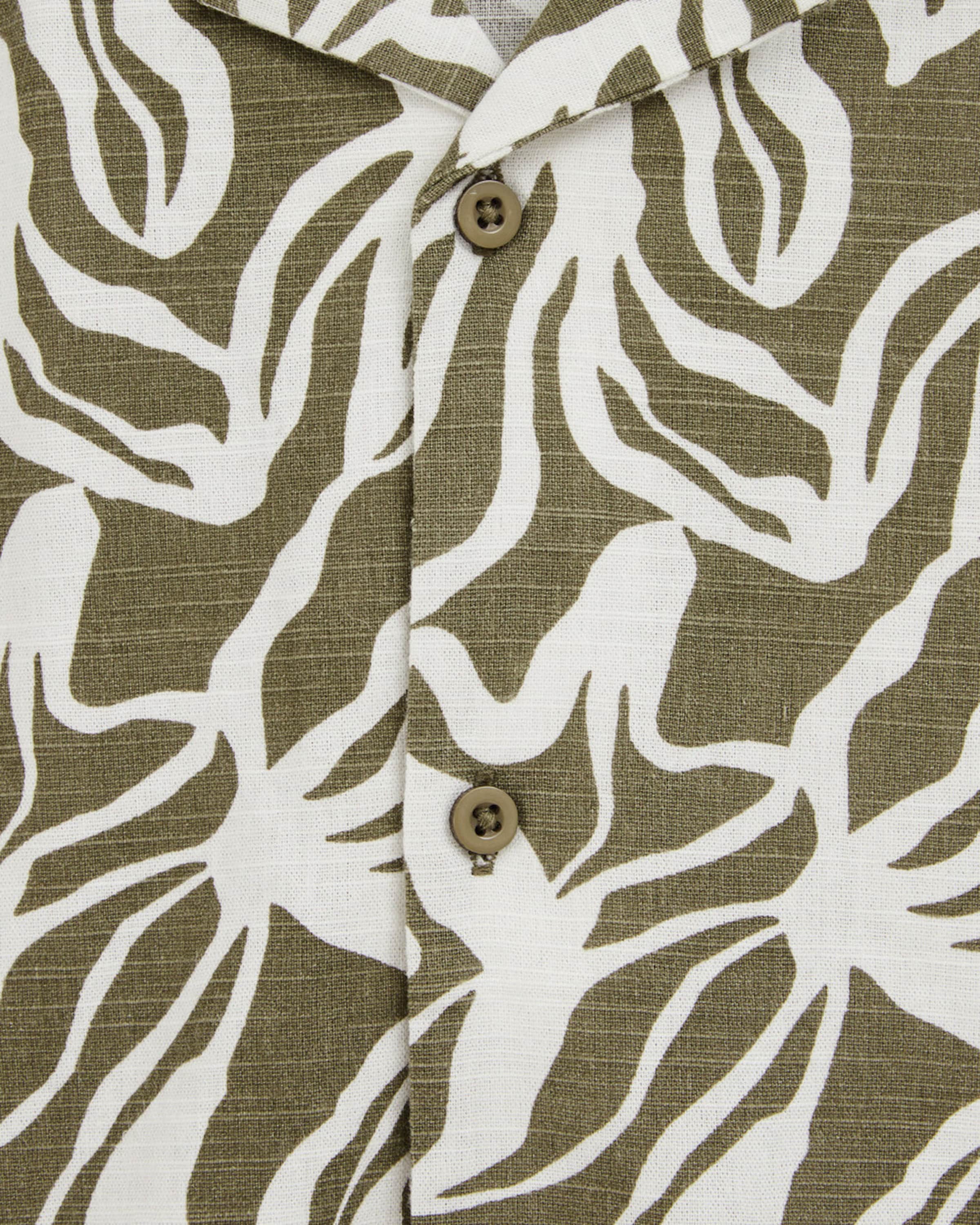 WE Fashion Marškiniai alyvuogių spalva / balta