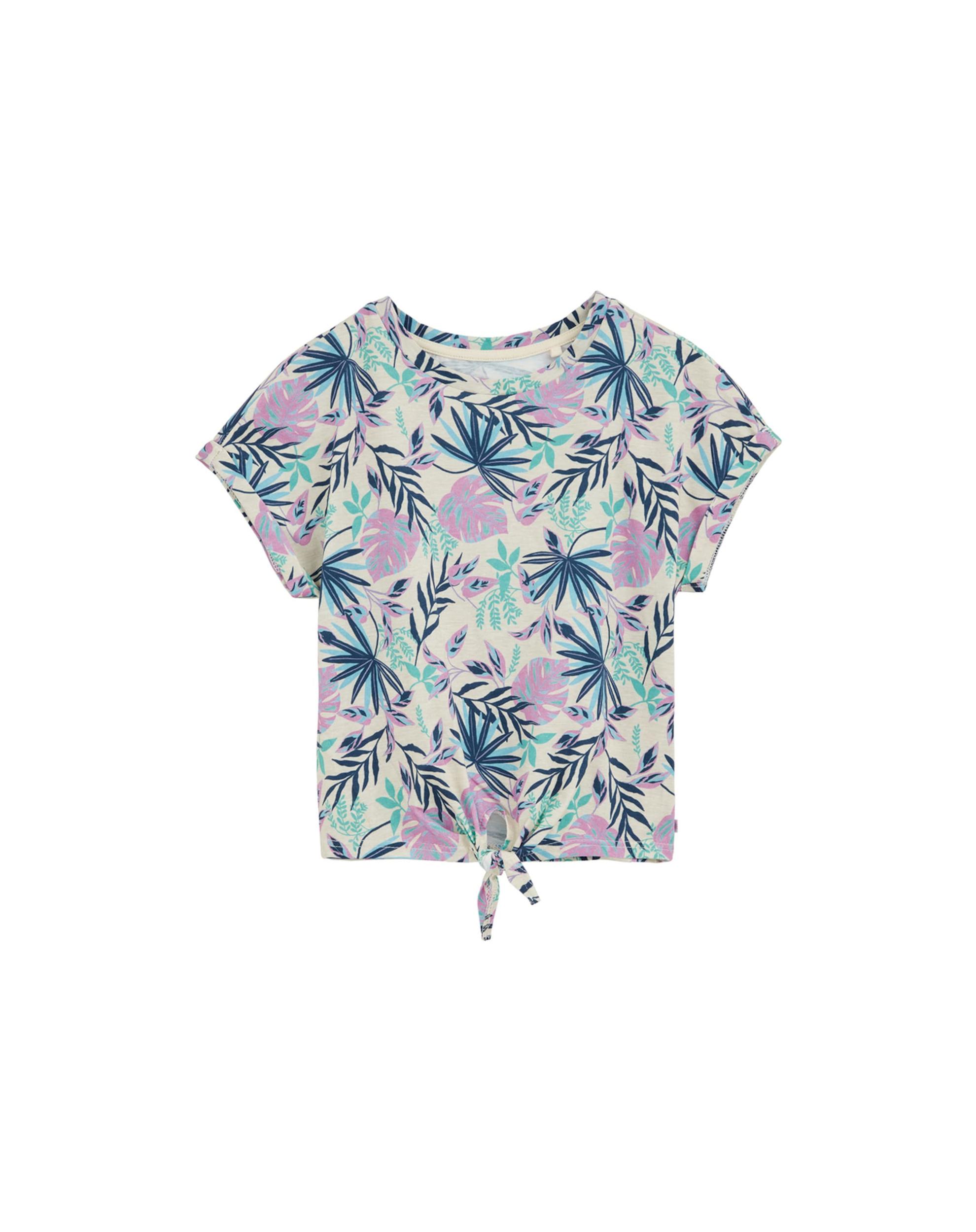 WE Fashion Marškinėliai tamsiai mėlyna / mėtų spalva / balta