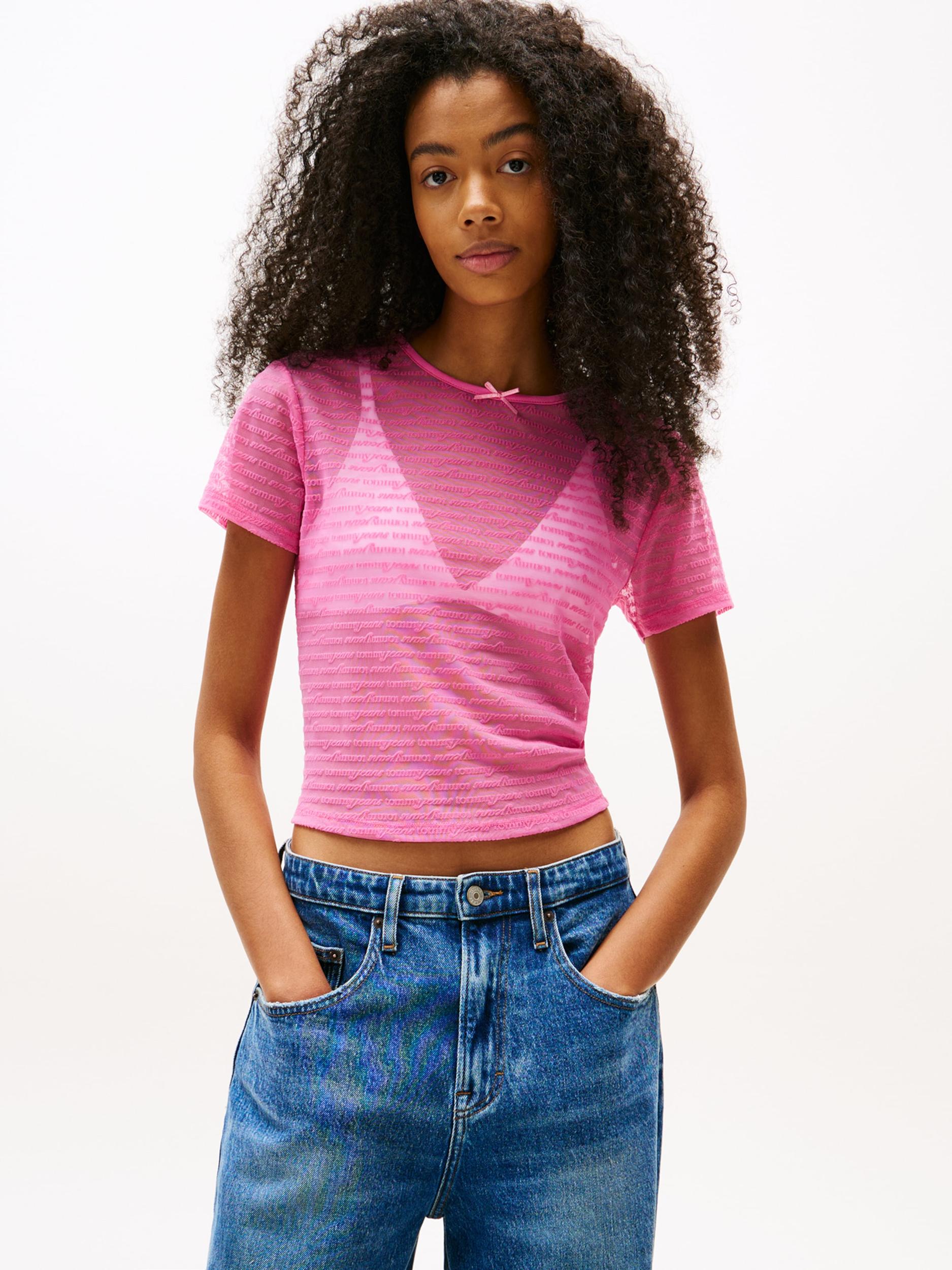 Tommy Jeans Marškinėliai rožių spalva