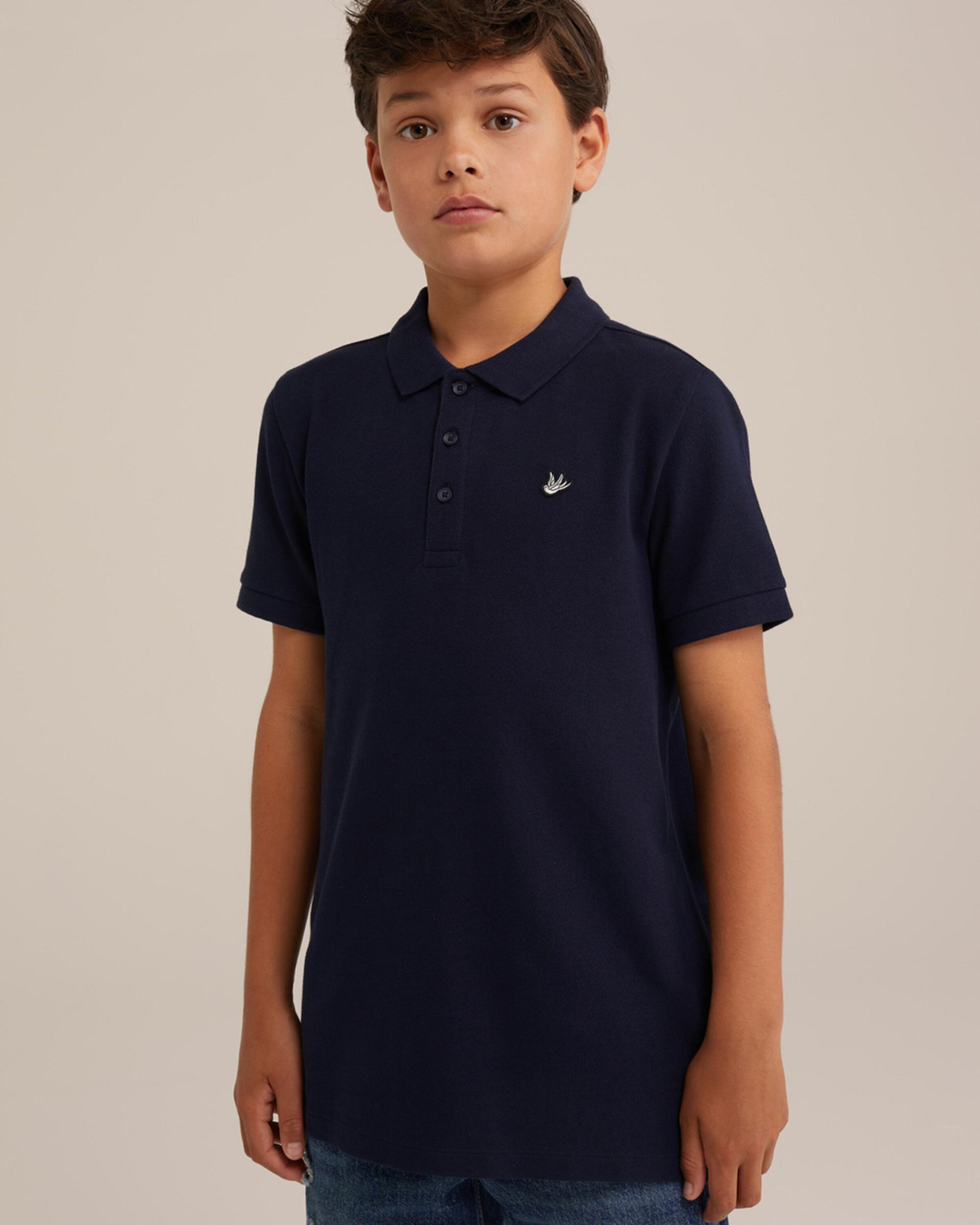 WE Fashion Marškinėliai tamsiai mėlyna jūros spalva / juoda / balta