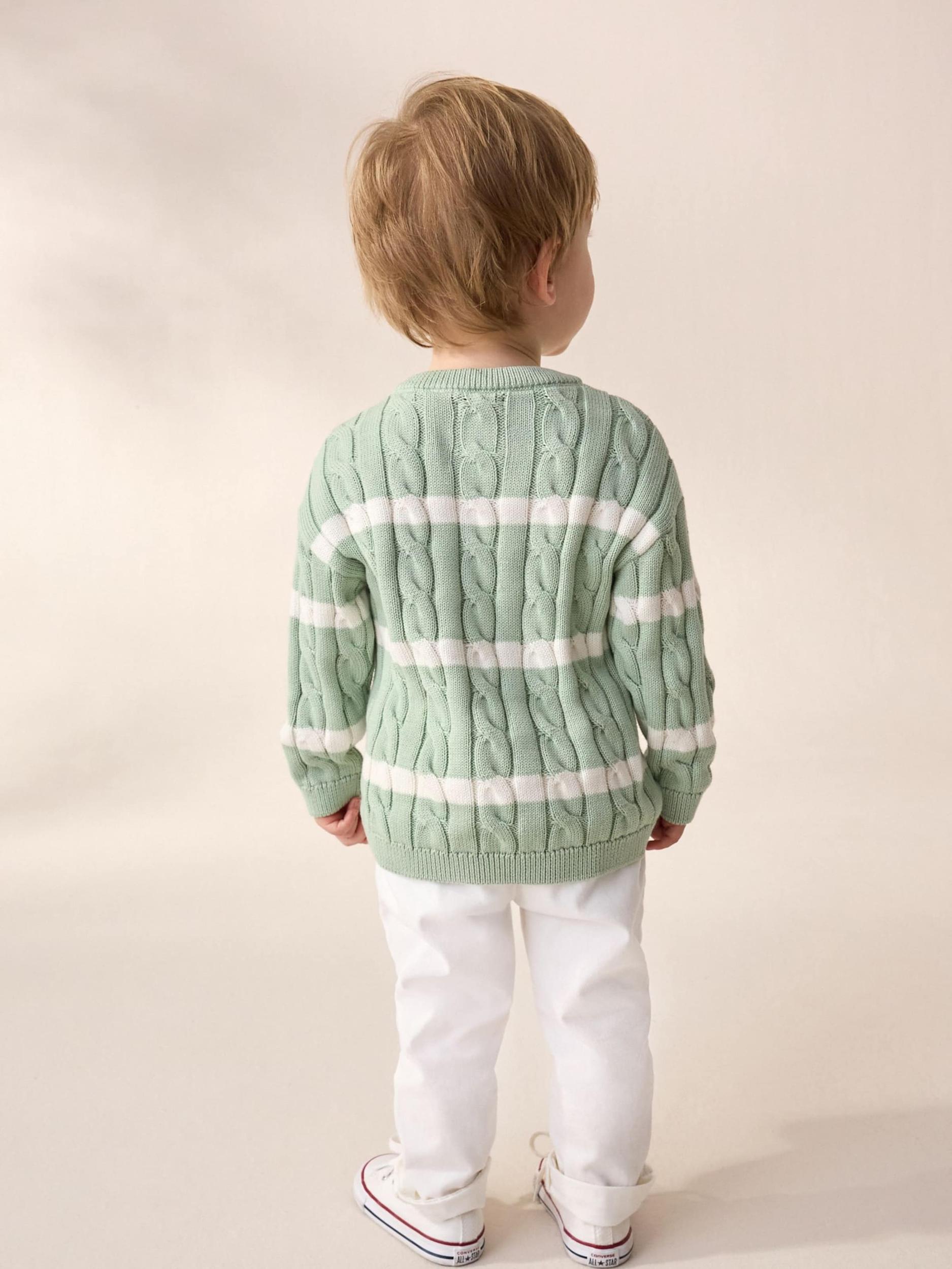 Next Megztinis mėtų spalva / balta