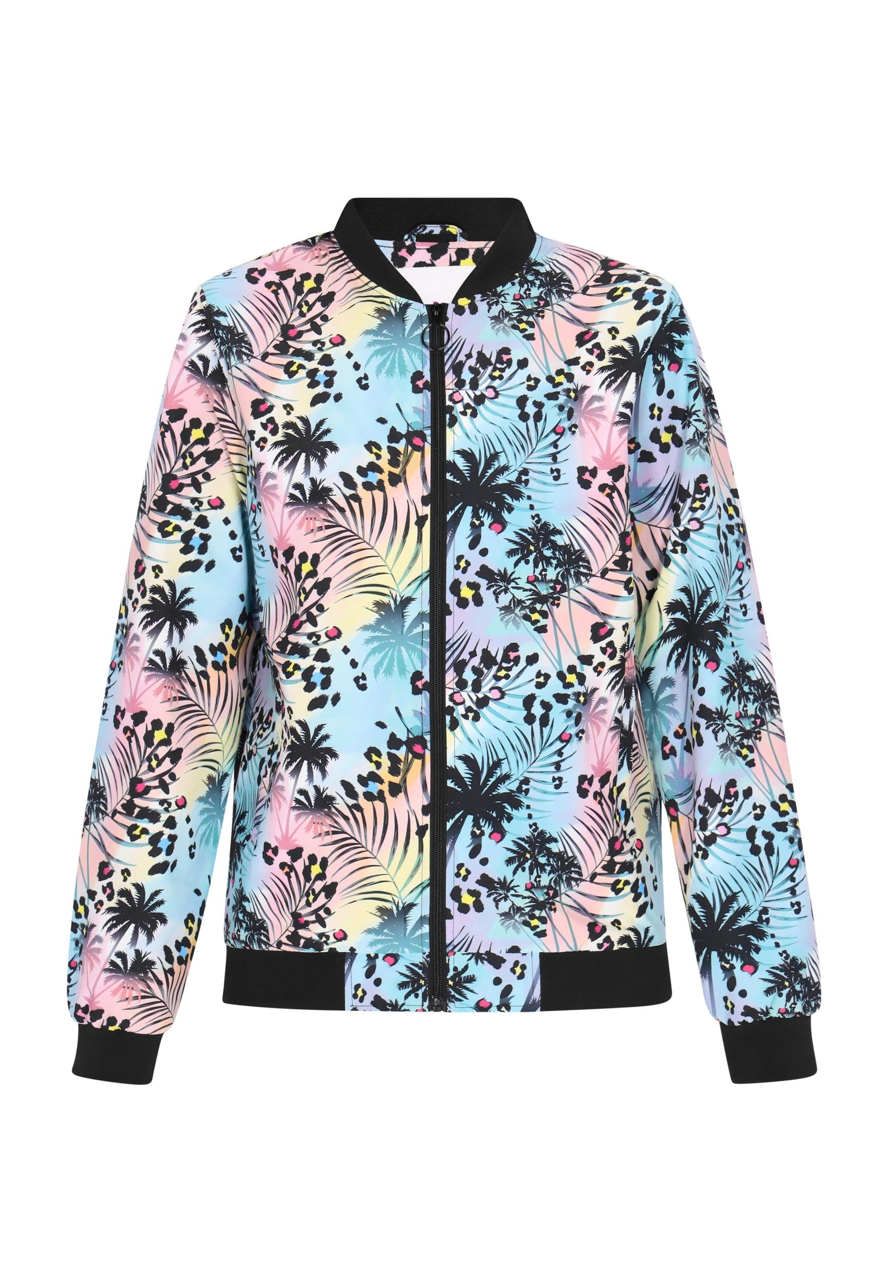 MYMO Demisezoninė striukė šviesiai mėlyna / šviesiai geltona / rožių spalva / juoda