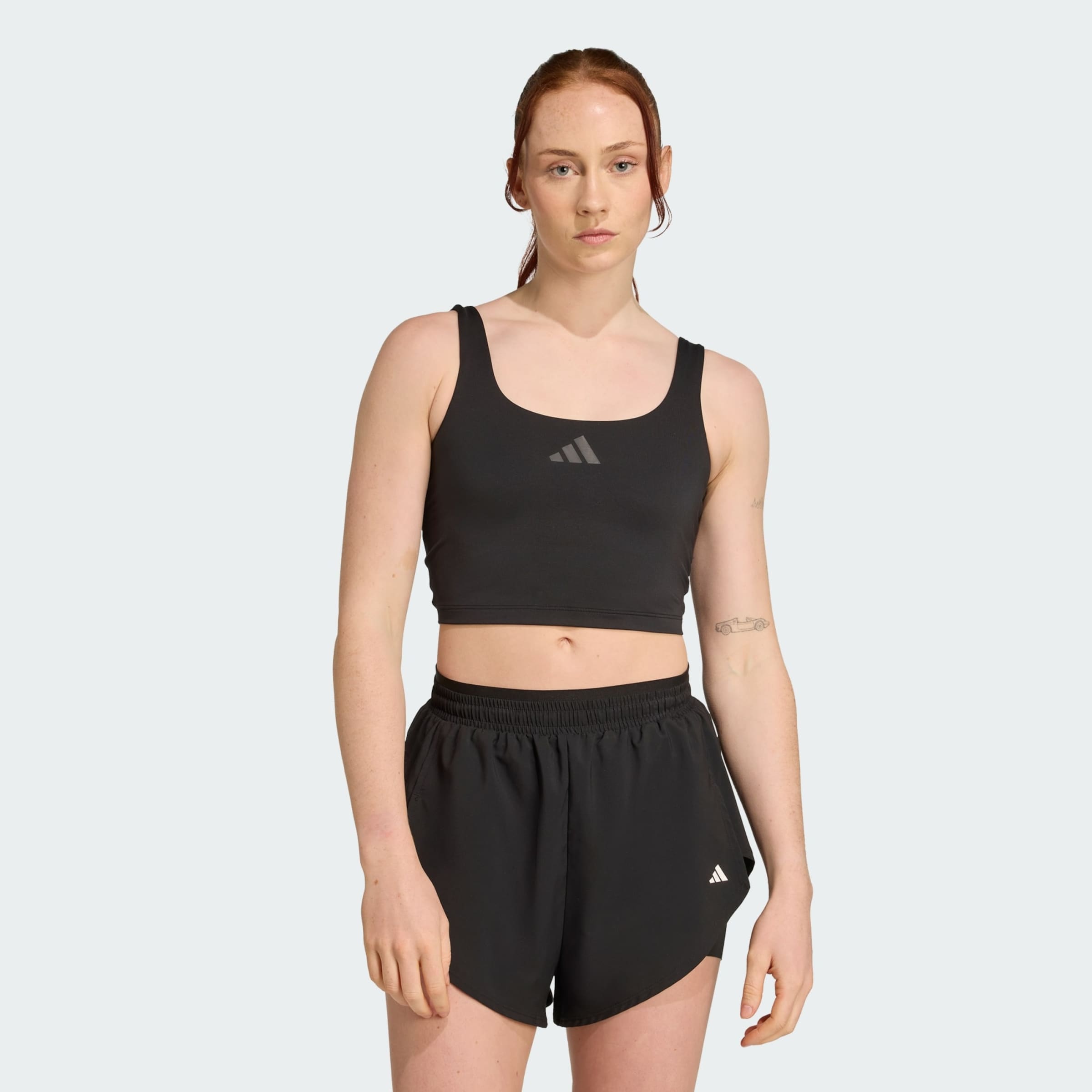 ADIDAS PERFORMANCE Sportinė liemenėlė 'Power' pilka / juoda