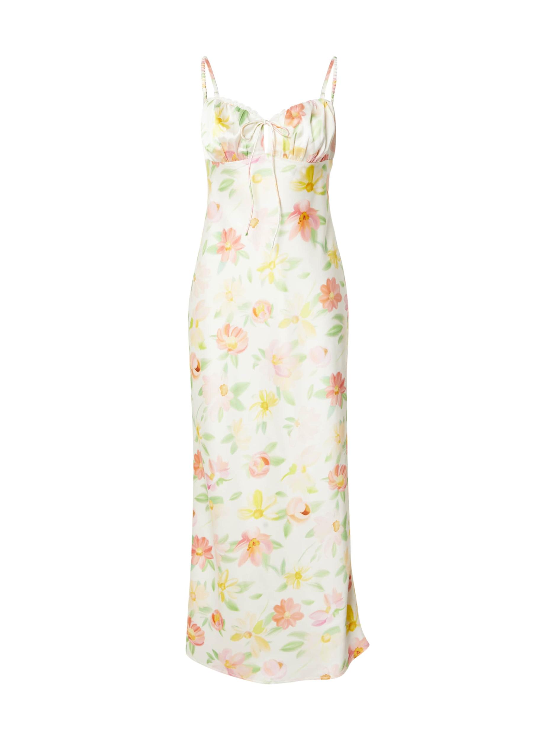 Gina Tricot Vasarinė suknelė dramblio kaulo / geltona / šviesiai žalia / ryškiai rožinė spalva