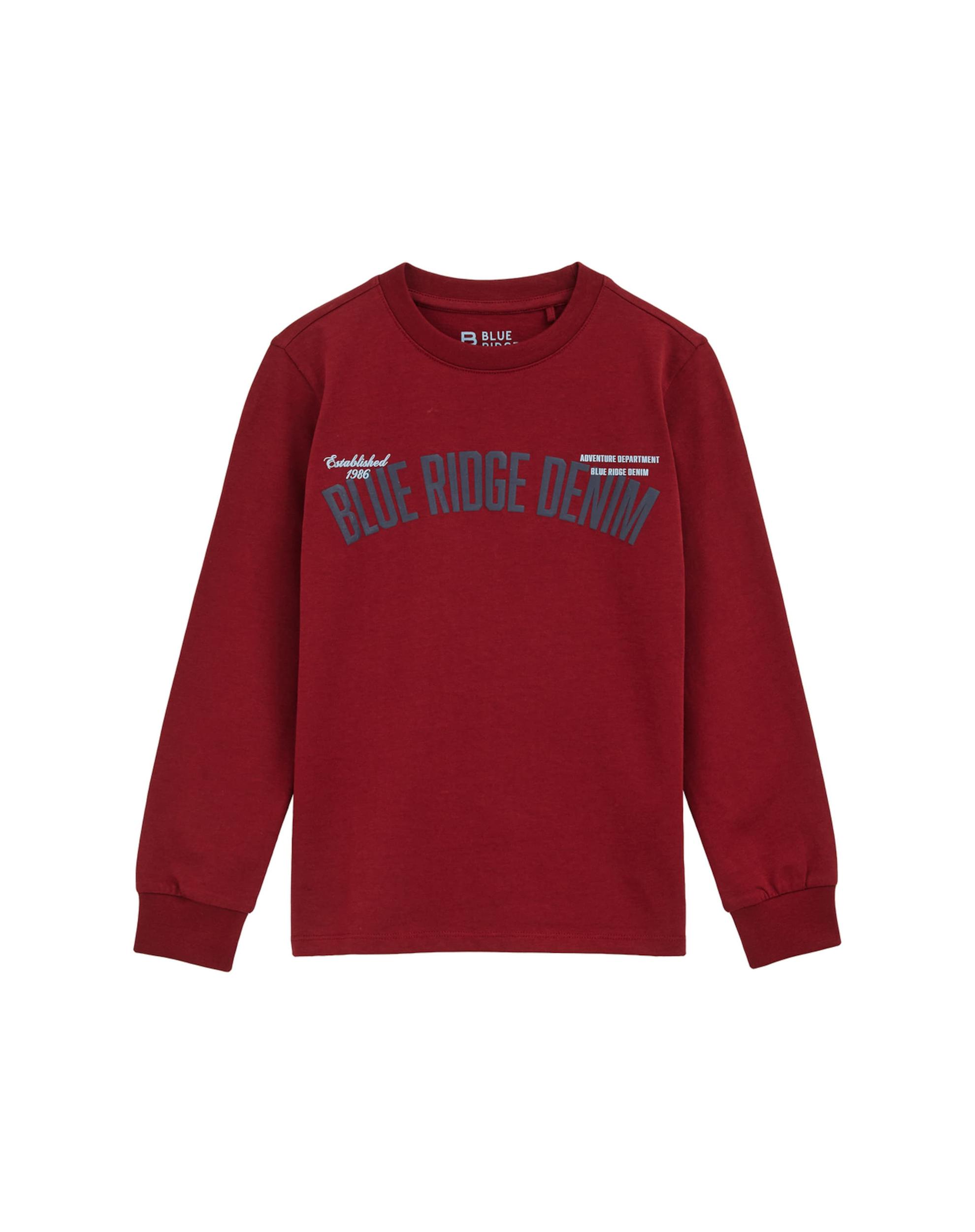 WE Fashion Marškinėliai mėlyna / vyšninė spalva