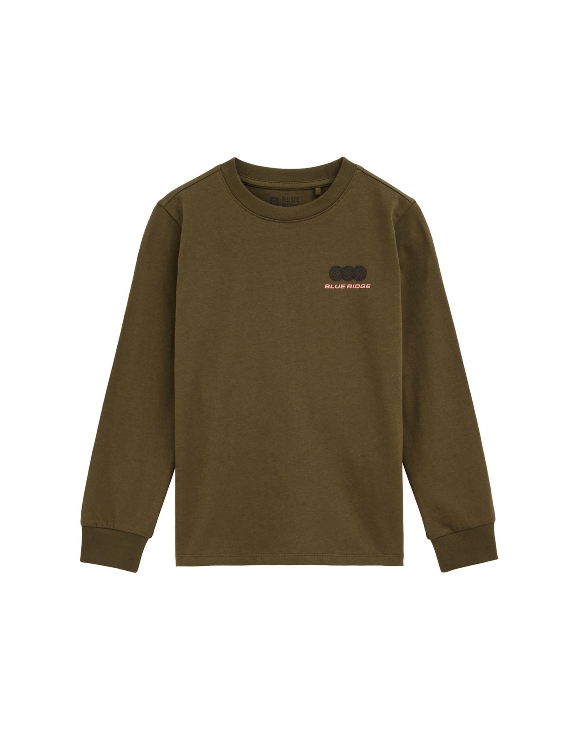 WE Fashion Marškinėliai rusvai žalia / rožinė / juoda